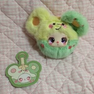Liila's Garden Tea Party Mini Plush Keychain / Bag Charm (Green Plum Mouse)